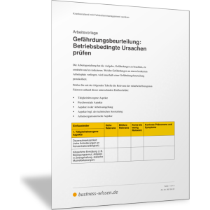 Gefährdungsbeurteilung: Betriebsbedingte Ursachen prüfen