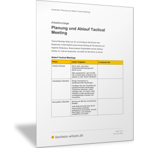 Planung und Ablauf Tactical Meeting