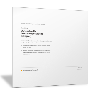 Stufenplan für Fehlzeitengespräche (Beispiel)