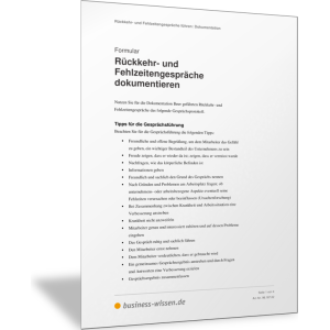Rückkehr- und Fehlzeitengespräche dokumentieren