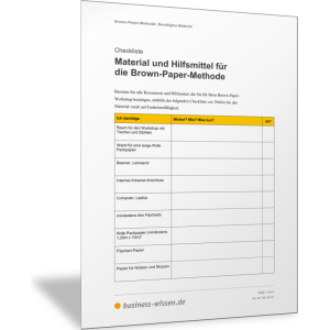 Material und Hilfsmittel für die Brown-Paper-Methode