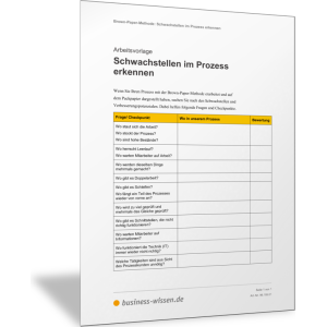 Schwachstellen im Prozess mit der Brown-Paper-Methode erkennen