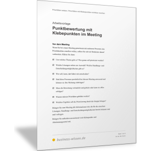 Punktbewertung mit Klebepunkten im Meeting: Vorgehensweise