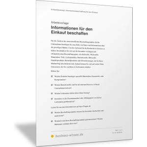 Informationen für den Einkauf beschaffen