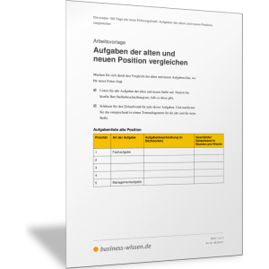 Aufgaben der alten und neuen Position vergleichen