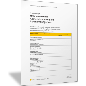 Maßnahmenplan zur Kosteneinsparung im Flottenmanagement
