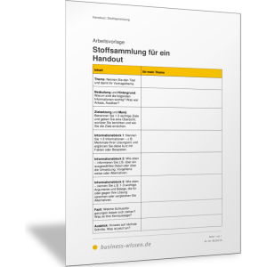 Stoffsammlung für ein Handout