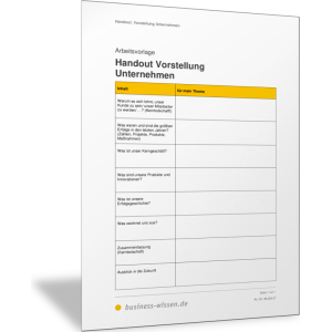Handout: Vorstellung Unternehmen