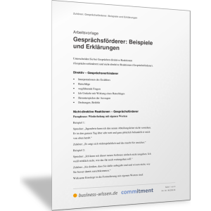 Gesprächsförderer: Beispiele und Erklärungen