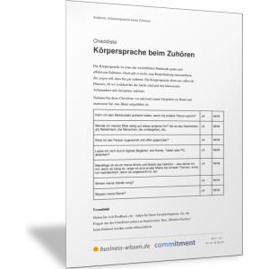 Körpersprache beim Zuhören