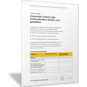 Corporate Culture des Unternehmens prüfen und gestalten