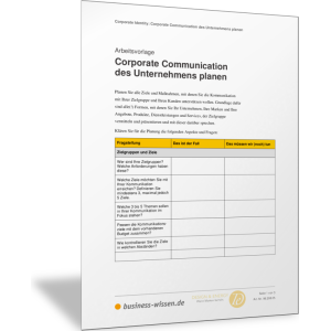 Corporate Communication des Unternehmens planen