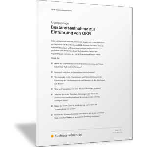 Bestandsaufnahme für die Einführung der OKR-Methode