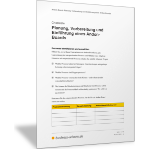 Andon-Board planen, vorbereiten und einführen