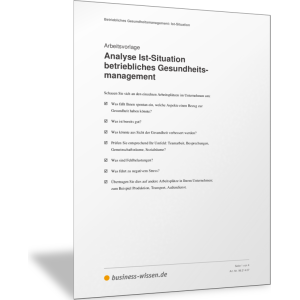 Ist-Situation zum betrieblichen Gesundheitsmanagement analysieren