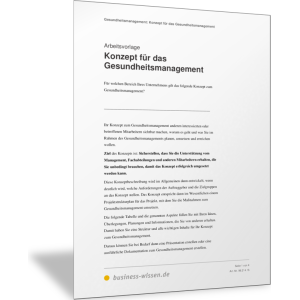 Konzept zum betrieblichen Gesundheitsmanagement entwickeln