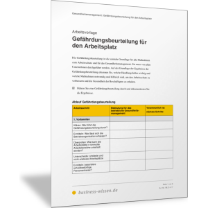 Gefährdungsbeurteilung am Arbeitsplatz durchführen