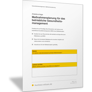 Maßnahmenplan zum Gesundheitsmanagement
