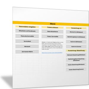 Excel-Tool zur Analyse von Servicefällen und für das Service-Controlling