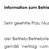 Information an Arbeitnehmer über Betriebsübergang