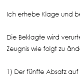 Klage auf Zeugnisberichtigung