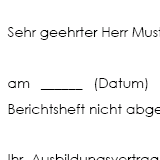 Abmahnung eines Auszubildenden wegen nicht ordnungsgemäßer Führung des Berichtshefts