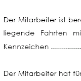 Vereinbarung zur Nutzung eines Privat-Pkw für Dienstfahrten