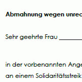 Abmahnung wegen Teilnahme an einem rechtswidrigen Streik