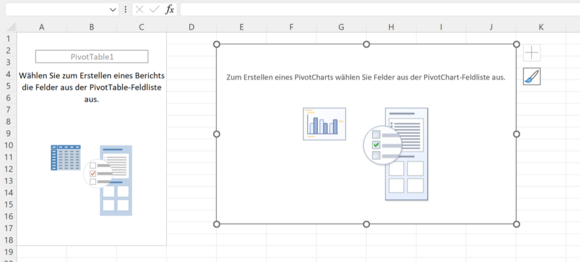 Ausgabebereich für die Pivot-Tabelle und das Pivot-Chart