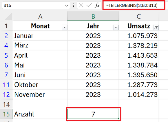 Excel Gefilterte Daten In Neues Tabellenblatt übertragen Excel: Gefilterte Zeilen zählen – Schritt für Schritt am Beispiel