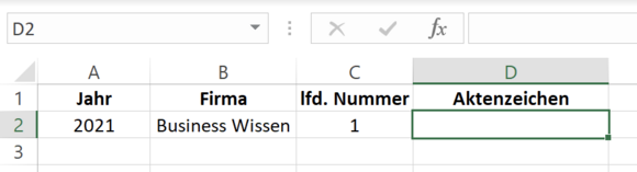 Ausgangsbeispiel für das Verketten von Zellinhalten