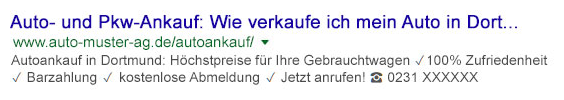 Schlechtes Beispiel: unglücklich abgeschnittener Title