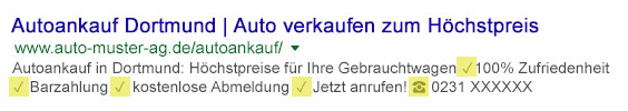 Beispiel für den sinnvollen Einsatz von Symbolen im Description-Text