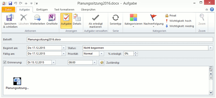 Outlook Aus Word Und Excel Aufgaben Anlegen Business Wissen De