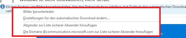 Outlook Bilder in EMails automatisch herunterladen businesswissen.de