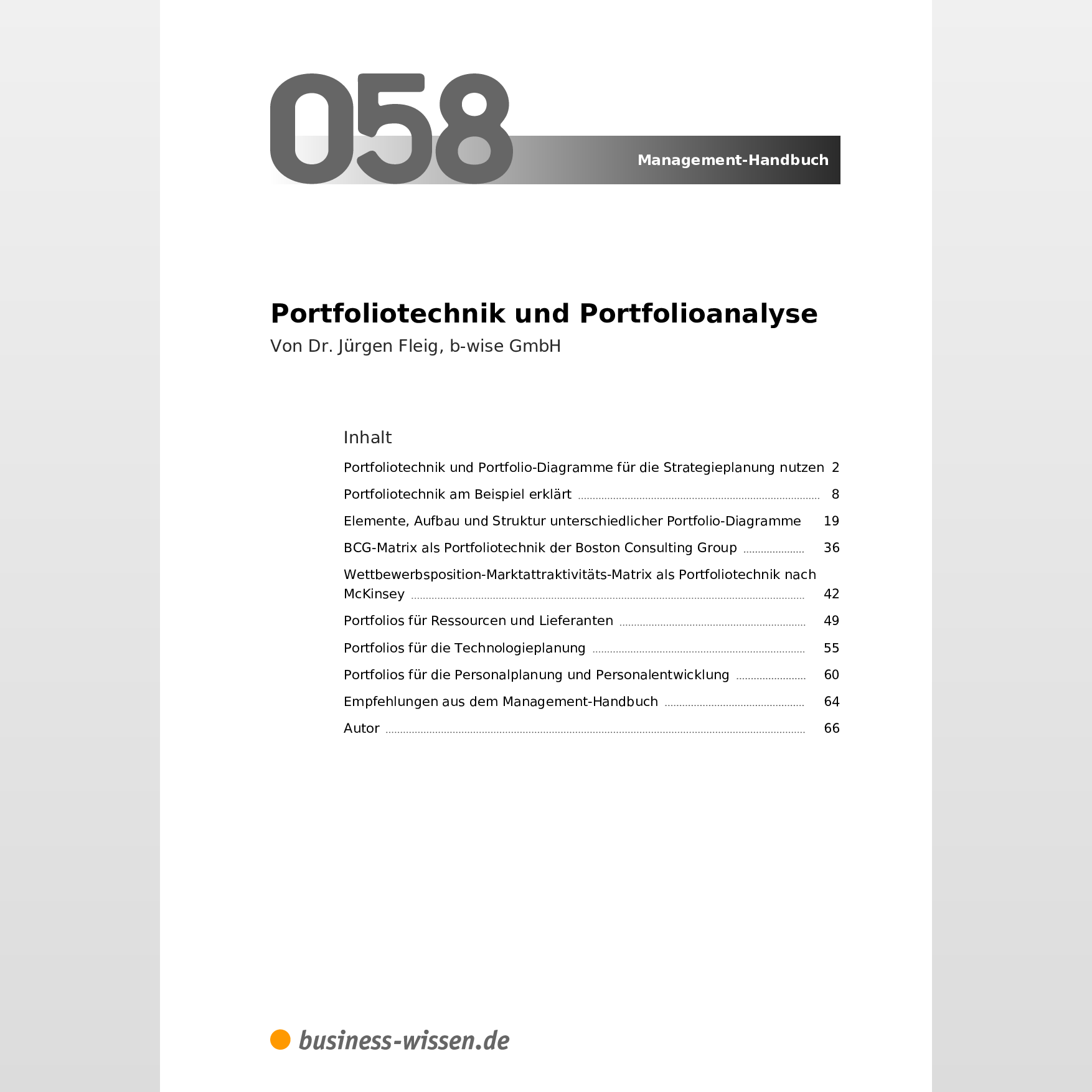 Portfoliotechnik Und Portfolioanalyse Kapitel 058 Business Wissen De