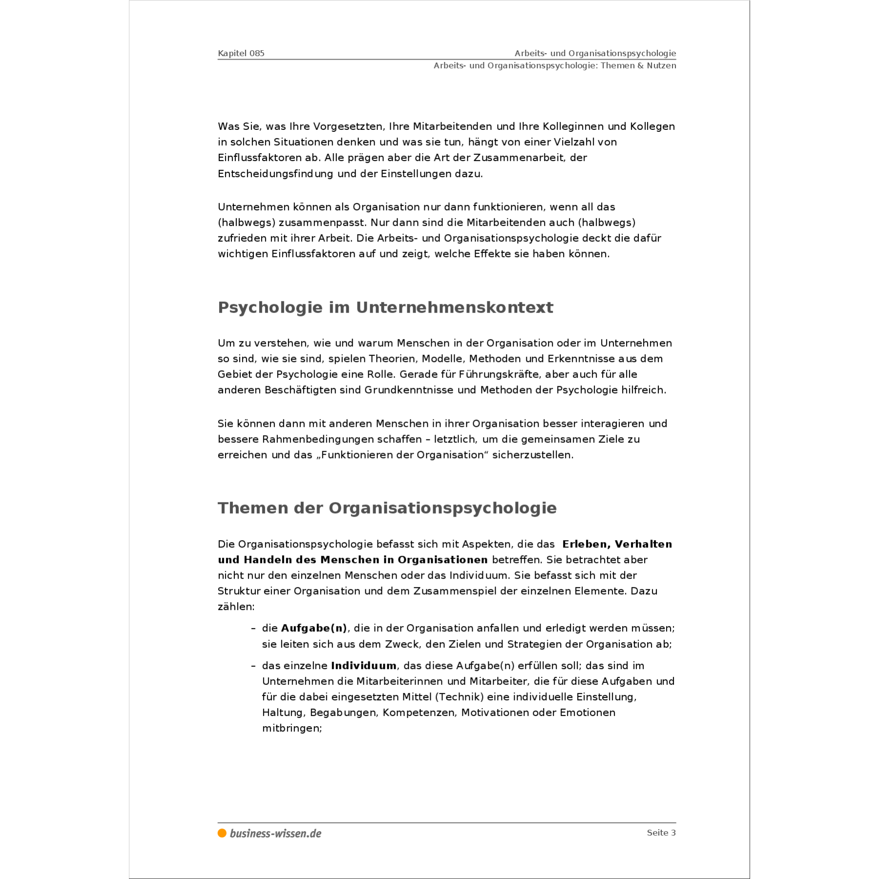 Arbeits- und Organisationspsychologie – Anleitung mit Vorlagen
