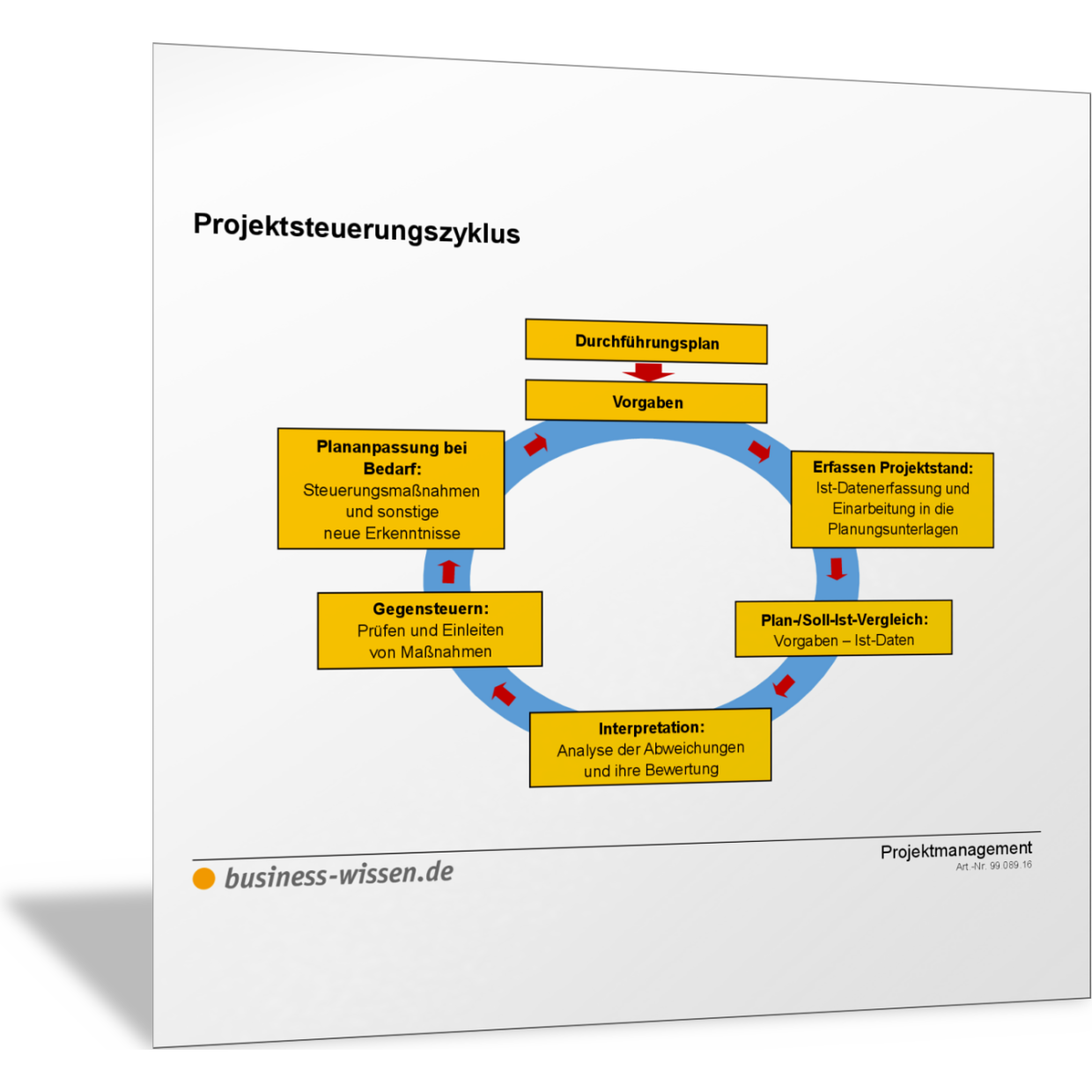 Die Schritte im Projektsteuerungszyklus – Übersicht – Vorlage