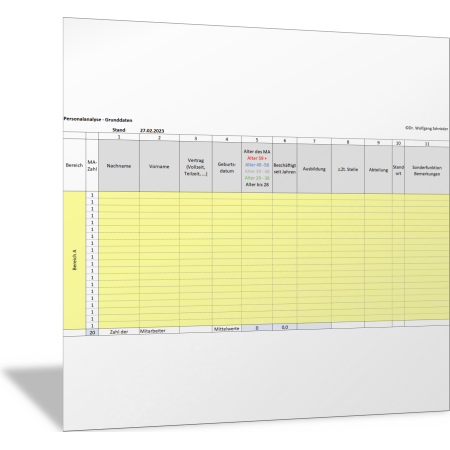 Personalstammdaten Excel Vorlage
